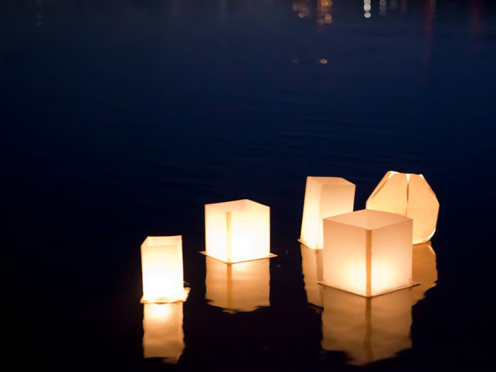 100 x 25cm Lotus Flower Floating Paper Lantern Chinese Candle Water Lighting 